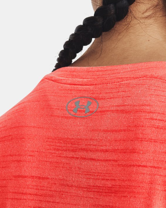 เสื้อแขนสั้น UA Tech™ Tiger สำหรับผู้หญิง in Red image number 3